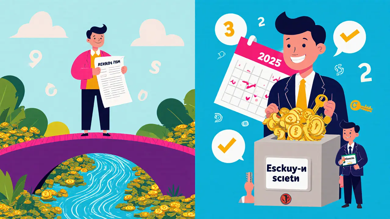 Человек с ДДУ и эскроу-счетом, ключи выходят из заблокированного ящика