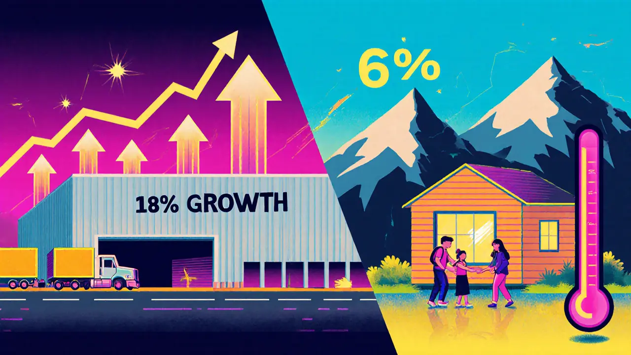 Современный склад и уютный загородный дом с ростом доходности в ярком стиле Memphis.