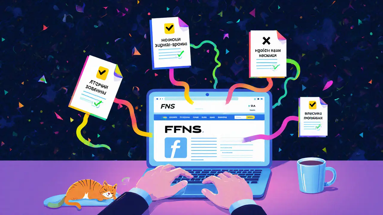 Человек подает налоговый вычет онлайн через сайт ФНС с плавающими документами