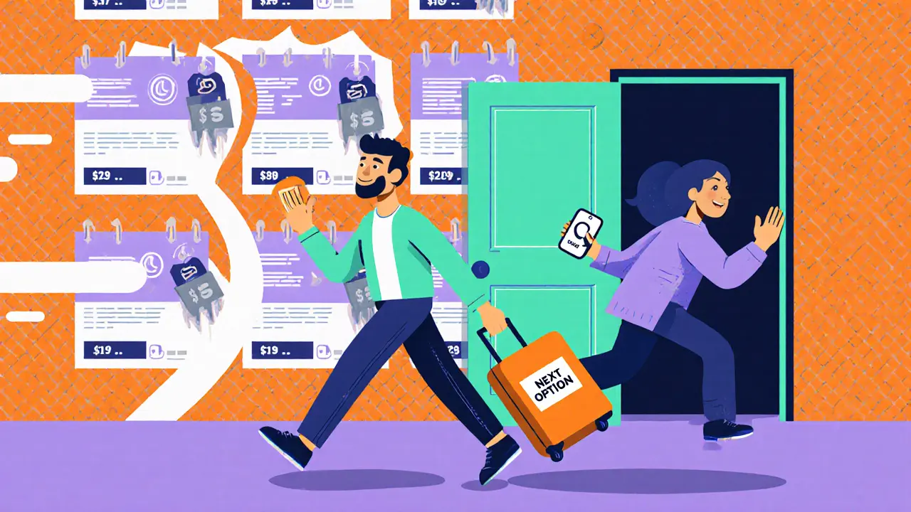 Покупатель уходит, продавец звонит — схема переговоров в мемфис-стиле