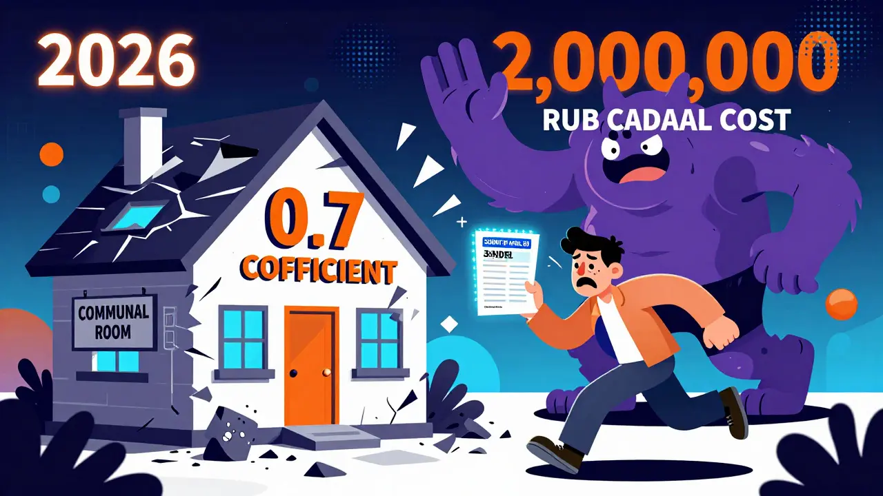 Апокалипсис 2026 года: исчезновение коэффициента 0,7 и рост кадастровой стоимости в стиле Memphis.