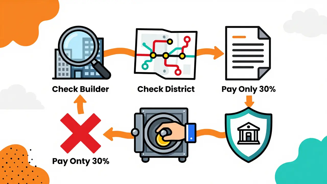 Пять стилизованных икон с советами по покупке квартиры на котловане.