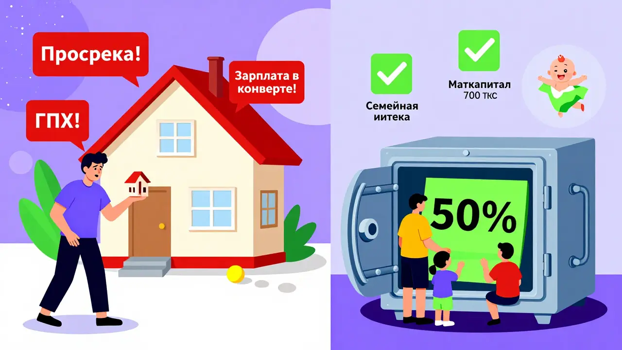 Сравнение: стресс из-за маленького взноса и спокойствие с большим взносом и маткапиталом