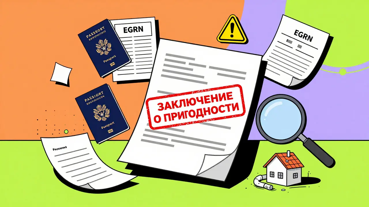 Стол с документами для маткапитала: паспорта, выписки, нотариальная расписка и важный сертификат пригодности.