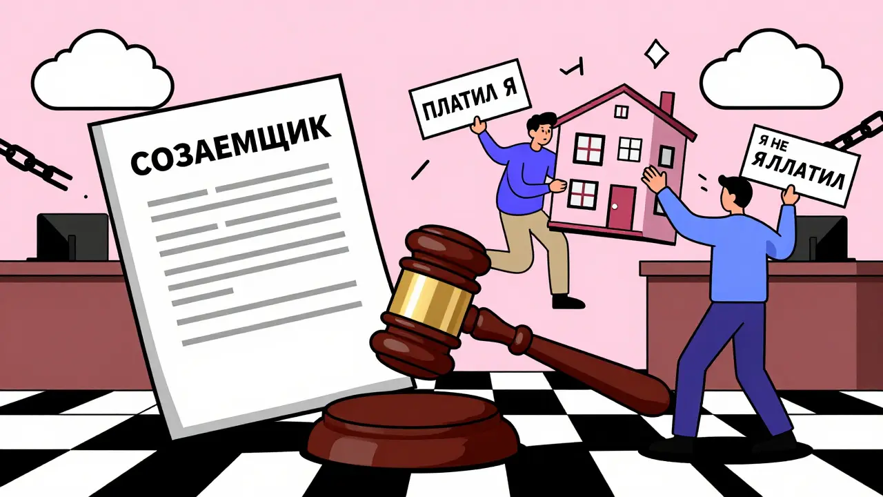 Судебный спор о ипотеке с разделяемой квартирой и контрактом в стиле мемфис