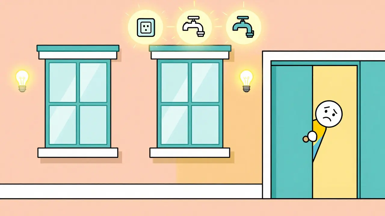 Чистая, ухоженная квартира с символами исправленных проблем и доброжелательным оценщиком.