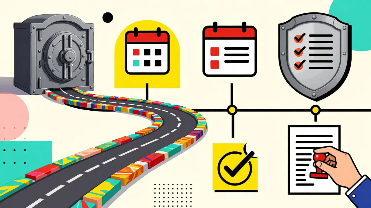 Визуализация процесса проверки документов и безопасности сделки.