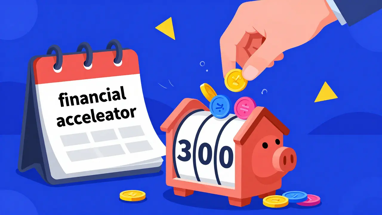 Иллюстрация в стиле мемфис, показывающая сокращение срока ипотеки через досрочные платежи