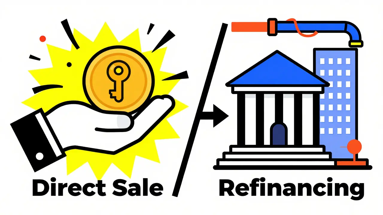 Иллюстрация выбора между продажей недвижимости и рефинансированием