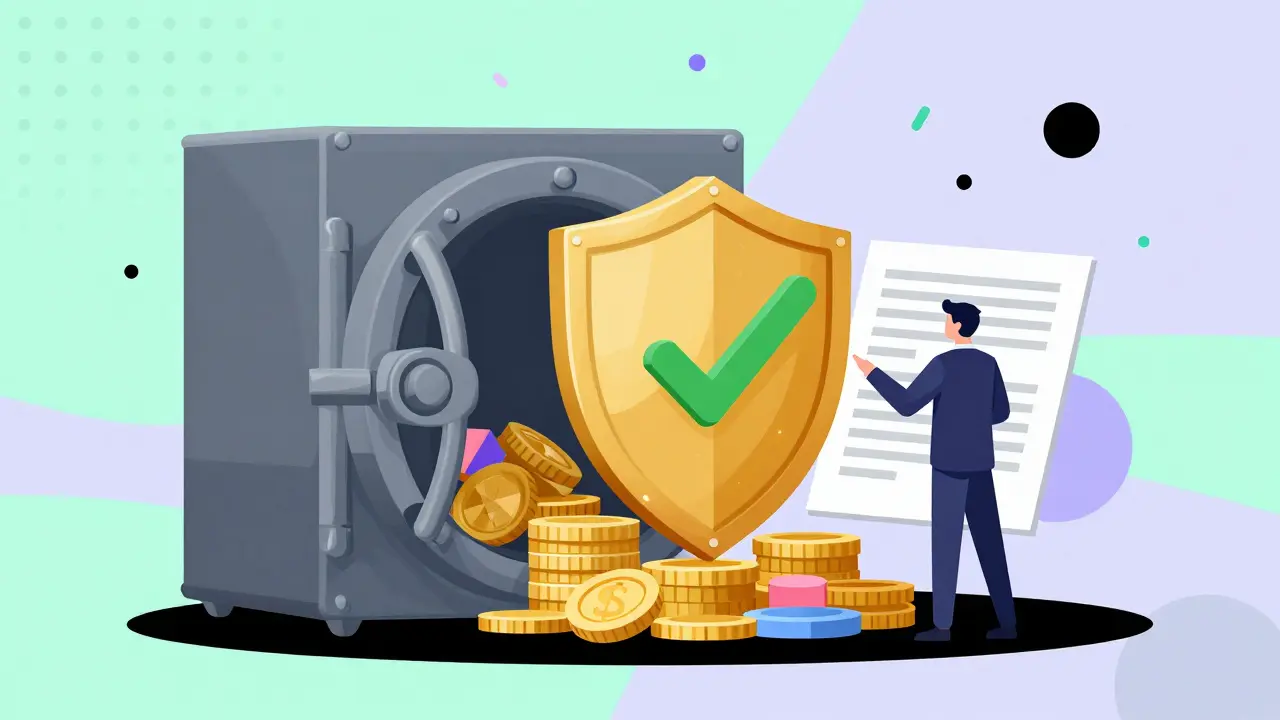 Стилизованное изображение эскроу-счета и банковской защиты в стиле мемфис